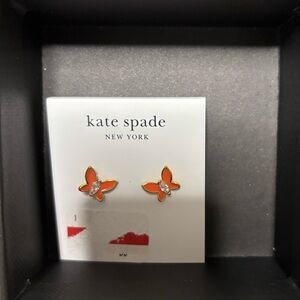 Kate Spade orange social butterfly earrings
